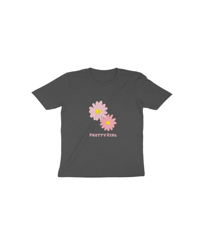 Pretty girl - Floral - Girl - round neck t shirt