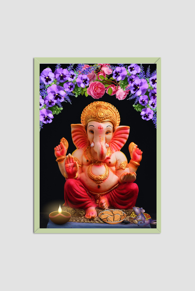Framed Poster – Lord Ganesha  – Size A4