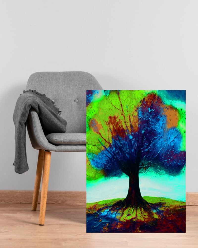 Colorful abstract tree digital art in canvas - Size 20(in) X 30(inch)