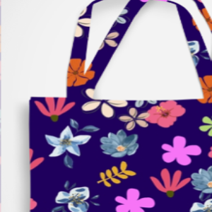 Tote bag with Zip – Flower design 2