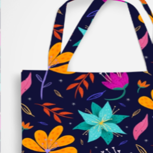 Tote bag with Zip – Flower design 1