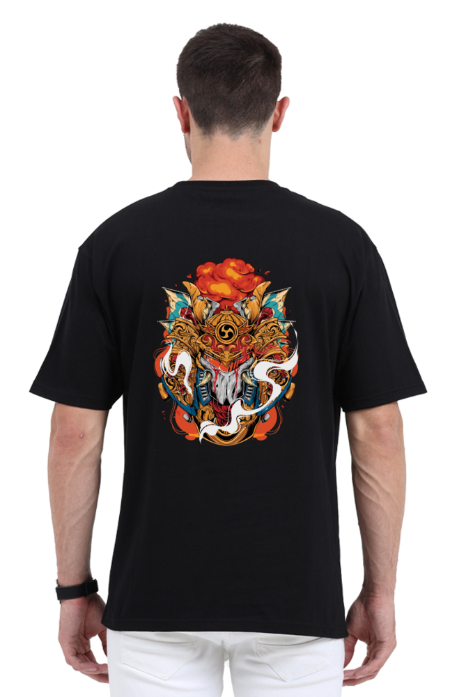 Japanese samurai illustration - Over sized  Animie T shirt - 240 GSM