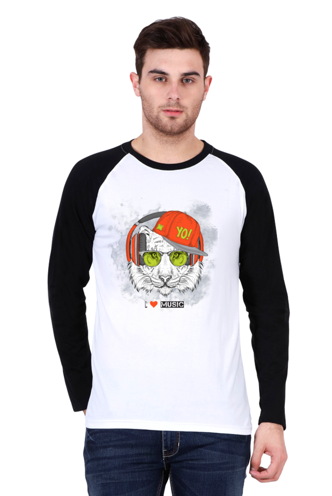 Men's Raglan T-Shirt - I Love music